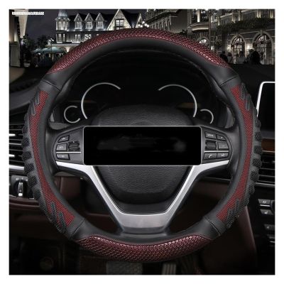 FUERU Car Steering Wheel Cover Set Car Steering Wheel Cover Four Seasons Breathable Linen Durable Car Interior Decorations (Color : 1#)