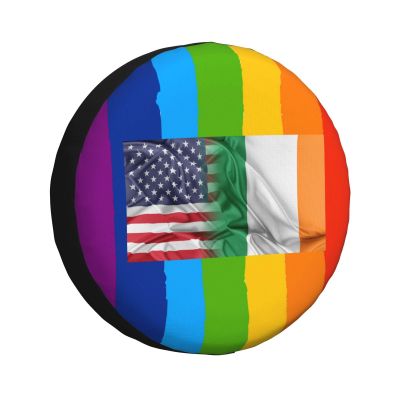 American and Irish Flag Ultimate Tire Protection: Premium Quality Tire Cover for All-Season Defense