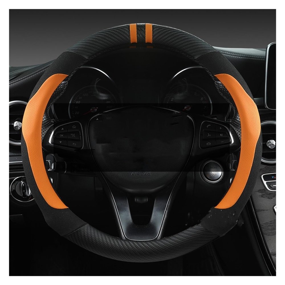 FUERU Car Steering Wheel Cover Set Car Steering Wheel Cover Breathable Leather Grip Comfortable Car Interior Accessories (Color : 3#)