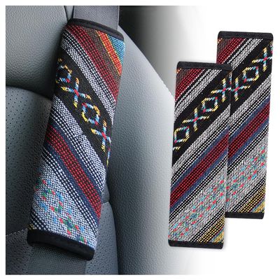 IHOTDER 2PCS Seat Belt Cover Pad,Boho Seatbelt Cushion for Car Decorations & Shoulder Protection,All Season Universal Car Accessories Interior Seatbelt Covers for Kids Adults (Seatbelt Cover-A)