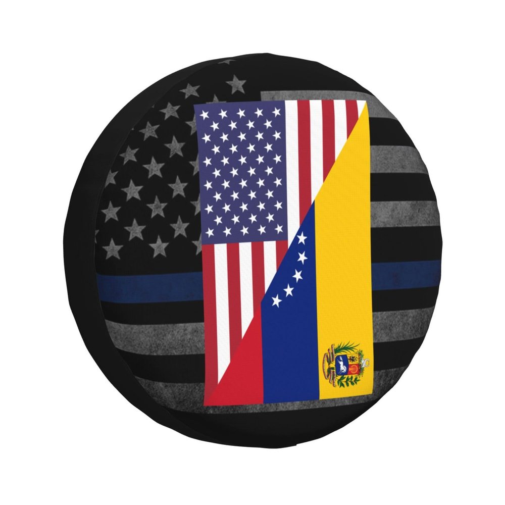 America Venezuela Friendship Flag Ultimate Tire Protection: Premium Quality Tire Cover for All-Season Defense