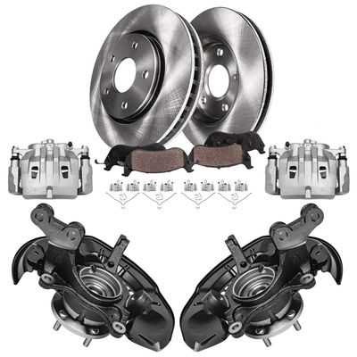 Detroit Axle - AWD Front Steering Knuckles Hubs Disc Brake Rotors Ceramic