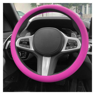 FUERU Car Steering Wheel Cover Set Car Steering Wheel Cover Silicone Ultra-Thin Fit Creative Car Interior Decorations Accessories (Color : 5#)