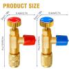 Hoypeyfiy 2Pcs Refrigerant Charging Valve Adapter Set, R12 R22 1/4" Male to 1/4" Female and R410A 1/4" Male to 5/16" Female Flow Control Ball Valve for HVAC Manifold Gauge view 2