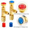 Hoypeyfiy 2Pcs Refrigerant Charging Valve Adapter Set, R12 R22 1/4" Male to 1/4" Female and R410A 1/4" Male to 5/16" Female Flow Control Ball Valve for HVAC Manifold Gauge view 3