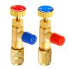 Hoypeyfiy 2Pcs Refrigerant Charging Valve Adapter Set, R12 R22 1/4" Male to 1/4" Female and R410A 1/4" Male to 5/16" Female Flow Control Ball Valve for HVAC Manifold Gauge view 4
