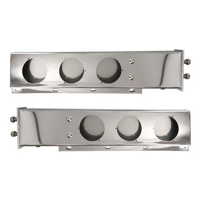 P SEPEY Stainless Steel Mud Flap Hanger Rear Bar with Oval Light Cutouts, 2.5" Bolt Spacing, 30" Length, Spring Loaded, Chrome (2pcs)