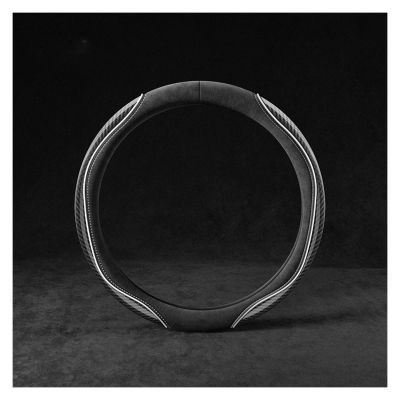 FUERU Car Steering Wheel Cover Set Car Steering Wheel Cover Carbon Fiber Leather Stretch Breathable Car Interior Decorations (Color : 3#)