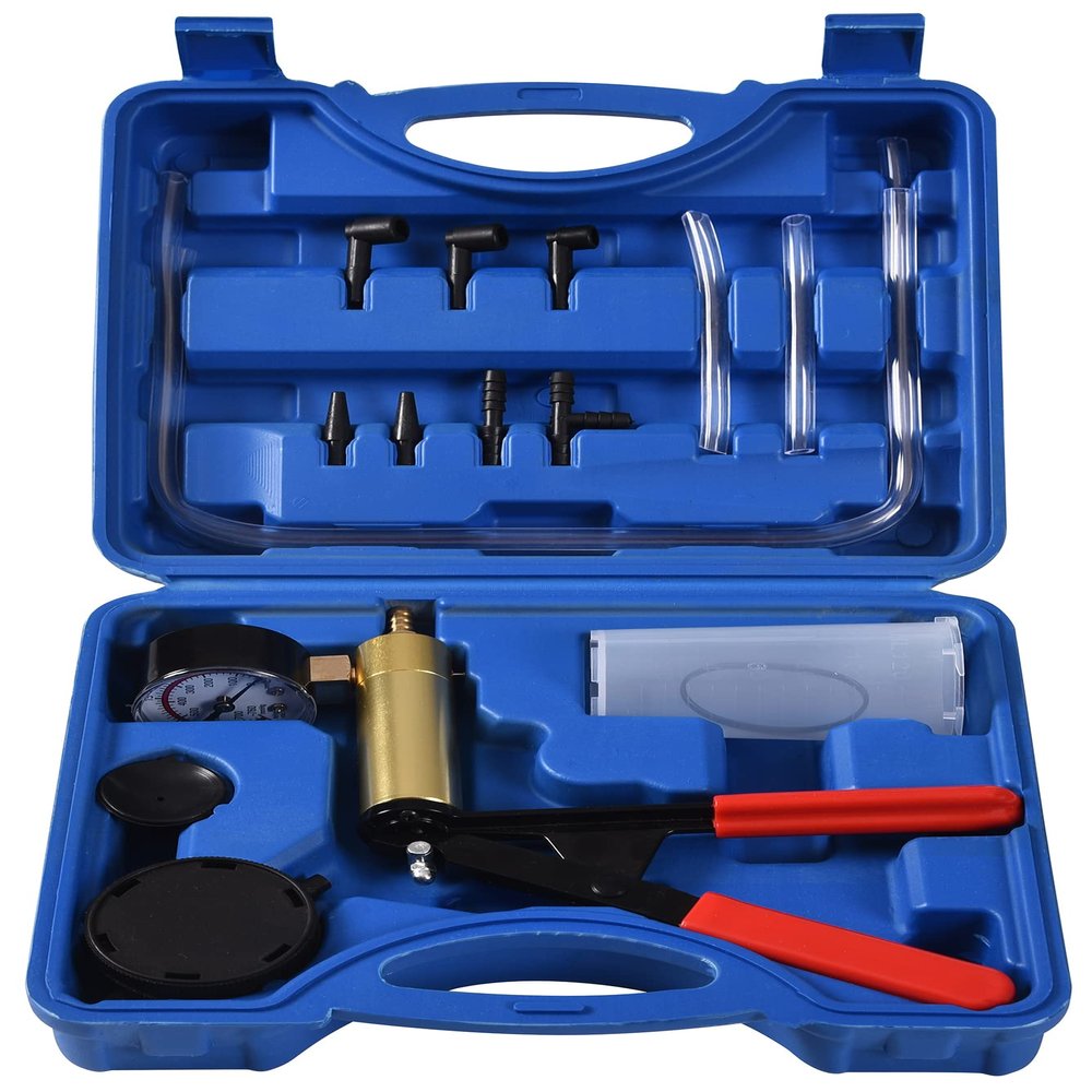 DHA Hand Held Vacuum Pressure Pump Tester Brake Fluid Bleeder Kit, Vacuum Pump Pressure Tester Brake Bleeding Kit for Car Motorcycle One Man