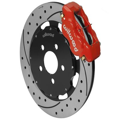Wilwood 140-6376-DR Forged Dynalite 12.19" Front Big Brake Kit With Drilled Rotors and Red Calipers, Compatible with 2003-2005 Neon SRT & 2001-2010 PT CruiseR
