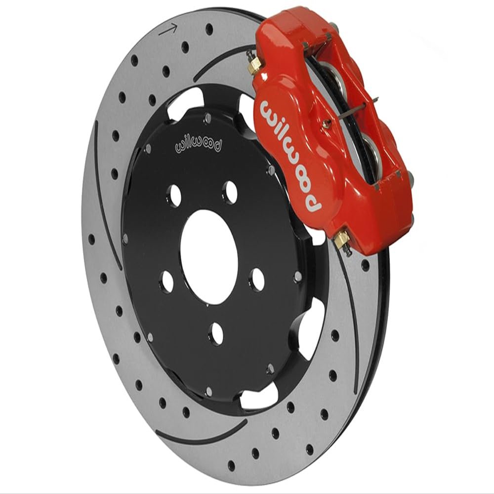 Wilwood 140-6376-DR Forged Dynalite 12.19" Front Big Brake Kit With Drilled Rotors and Red Calipers, Compatible with 2003-2005 Neon SRT & 2001-2010 PT CruiseR