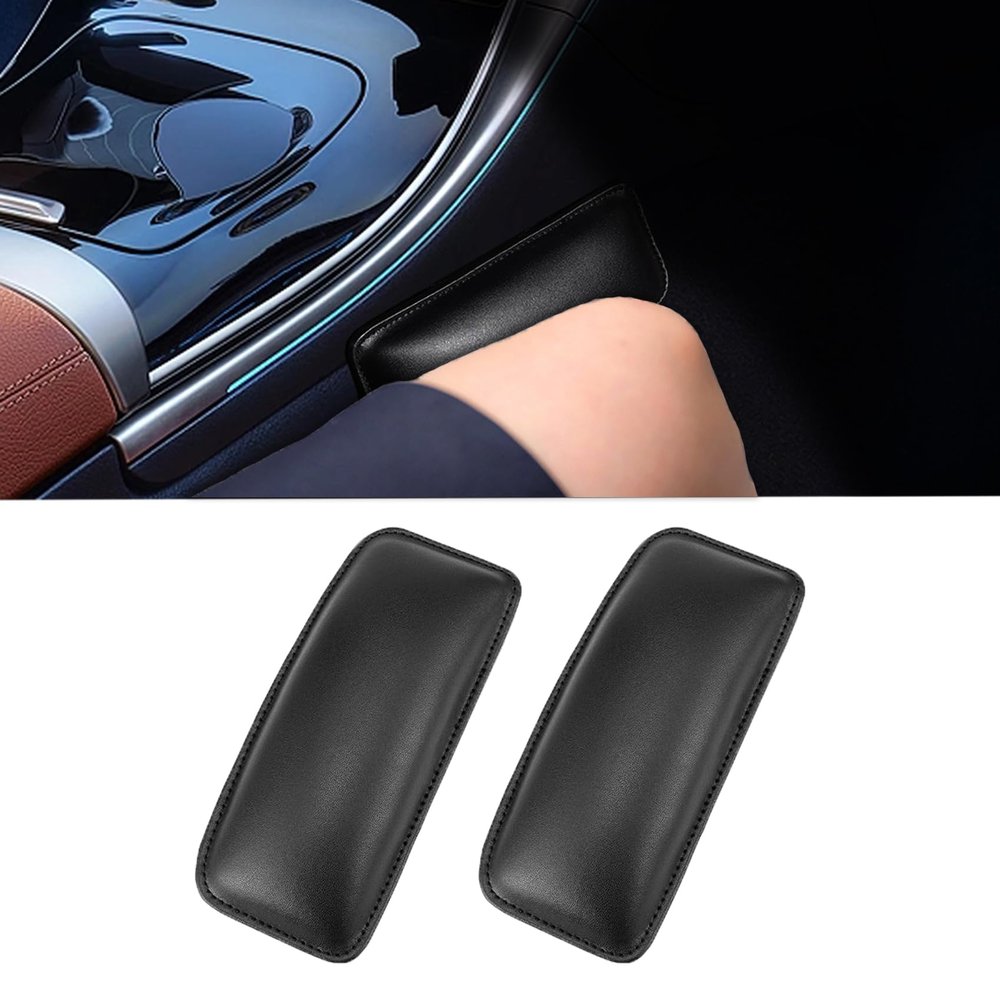 HAOBO 2PS Car Knee Cushion, Car Armrest Pad, Universal Car Center Console Cushion Pad Comfort Pillow, Automotive Interior Accessories Soft Leather Car Armrest Comfort Pillows Fits for Most Cars