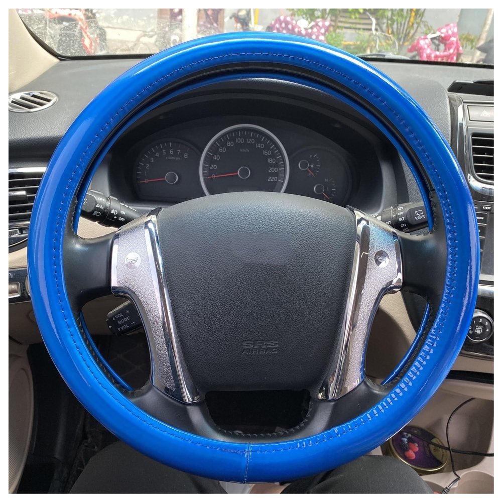 FUERU Car Steering Wheel Cover Set Car Steering Wheel Cover Dazzling Laser Leather Waterproof Anti-Wrinkle Car Interior (Color : 3#)