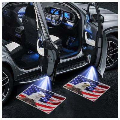 CXCCOI 2PCS Car Door Lights Logo Projector,HD Car Welcome Light LED Courtesy Light for Cool Car Decorations,Universal Car Door Projector Lights Fit All Vehicle Models (Eagle Flag)