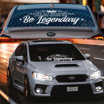 Noizy Graphics 36" JDM Rear Window Decal Windshield Sticker RW-62 Be Legendary Legends Never Die Supreme Locally Hated Car Vinyl Japanese Flag Kanji Bottom Back Side Color: White