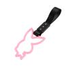 Q1-TECH, JDM Tsurikawa Ring Japanese Subway Train Bus Car Handle BUNNY Shaped Handle Hand Strap Rear Front Bumper Warning Rings Drift Charm Drift Bosozoku Car Accessory (Pink/Black) view 1