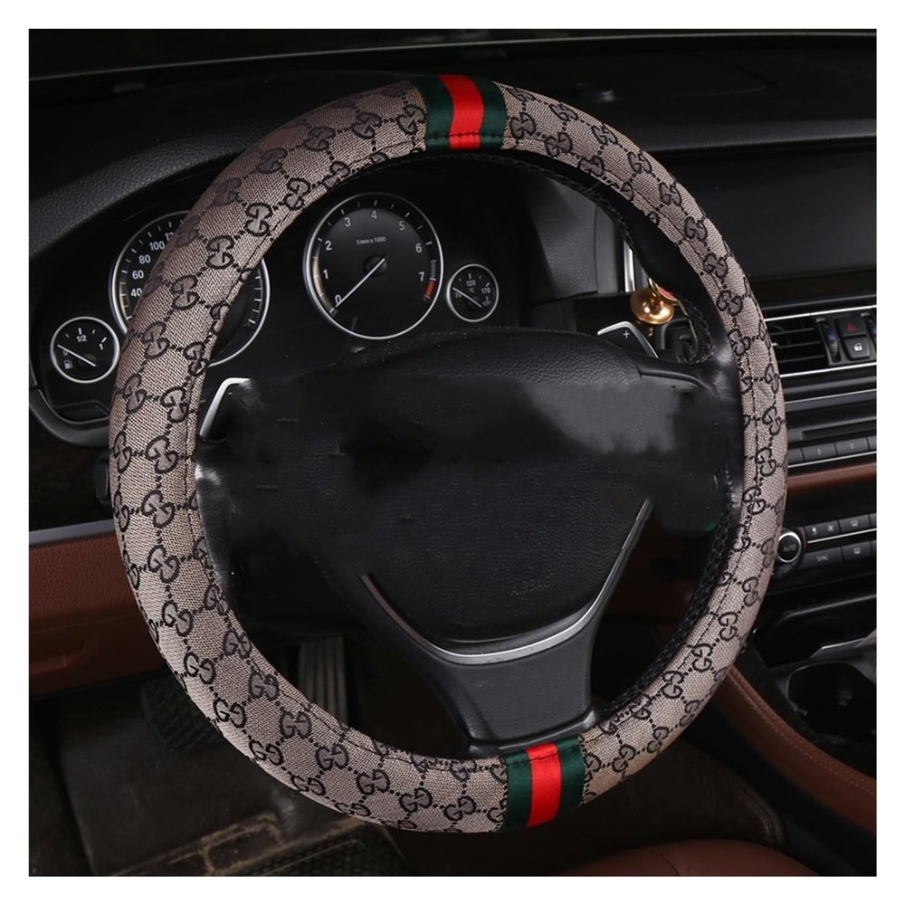 FUERU Car Steering Wheel Cover Set Car Steering Wheel Cover Cool Ice Silk Breathable Sweat-Absorbing Car Interior Gift (Color : 2#)
