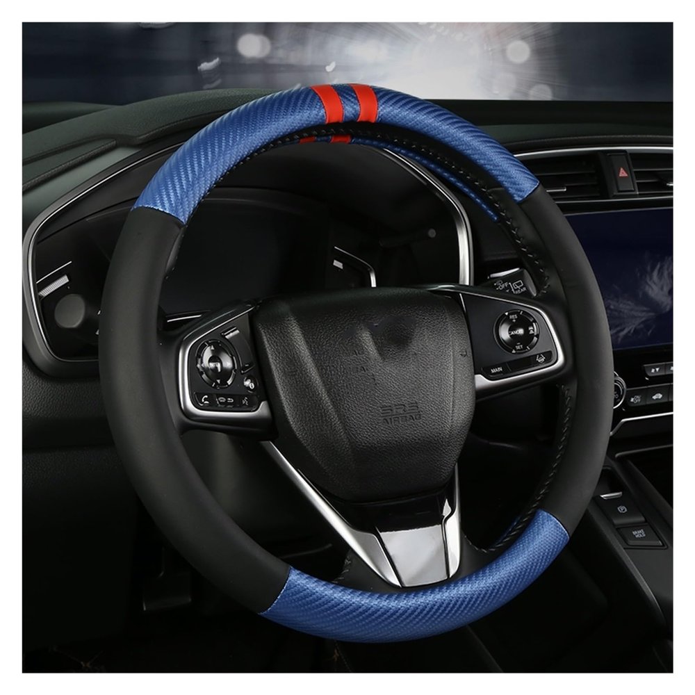 FUERU Car Steering Wheel Cover Set Car Steering Wheel Cover Four-Season Carbon Fiber Ultra-Thin Fit Car Interior Birthday Gift (Color : 1#)