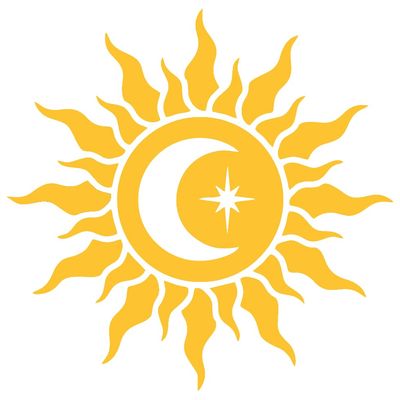 Sun Moon Star Vinyl Cutout Sticker Rub On Decal 3.75-by-4 Inches (White)
