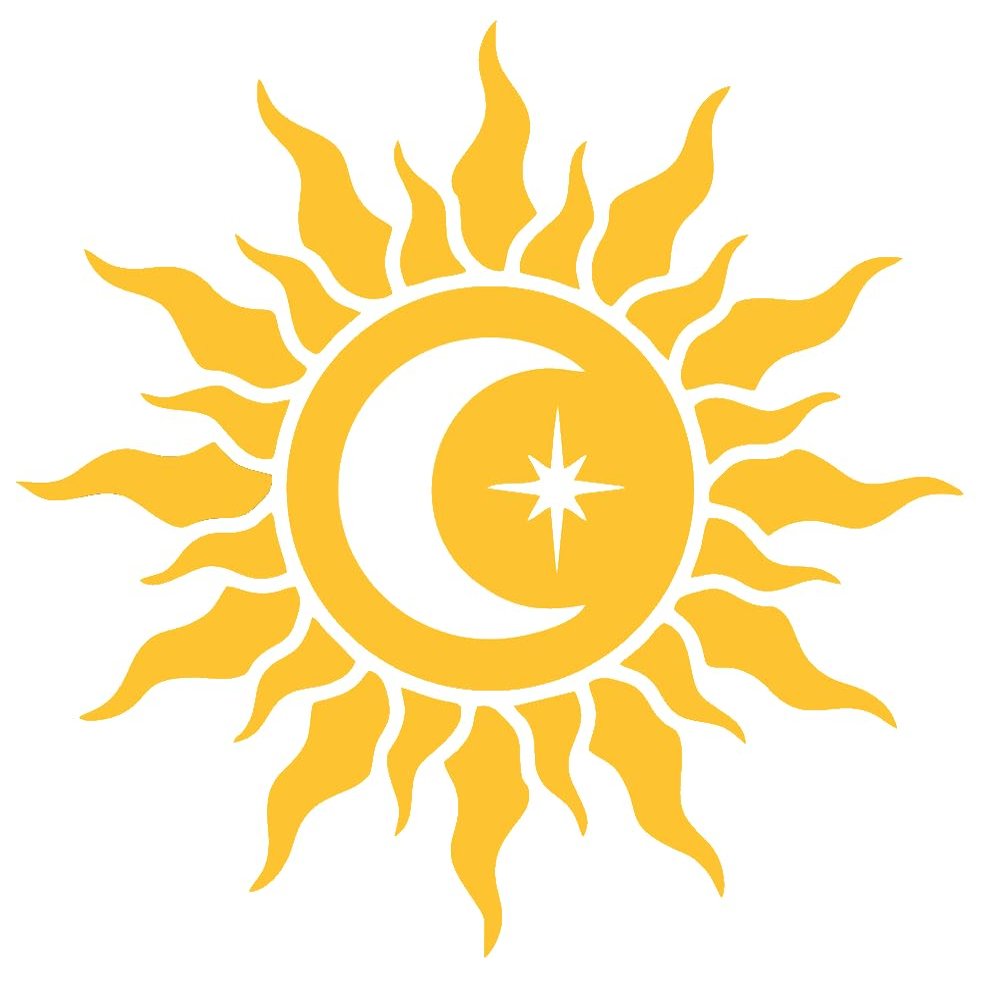 Sun Moon Star Vinyl Cutout Sticker Rub On Decal 3.75-by-4 Inches (White)
