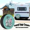 Spare Tire Cover Summer Beach Vintage Lettering Weatherproof Dust-Proof Universal Fit for Trailer RV SUV Truck Camper Travel Boat Trailer 17 Inch view 2