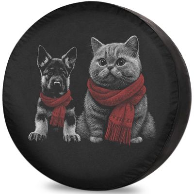 RV Spare Tire Cover Shepherd Brit Camper Wheel Trailer Truck Travel Trailer SUV RV Universal Fits 16 Inch