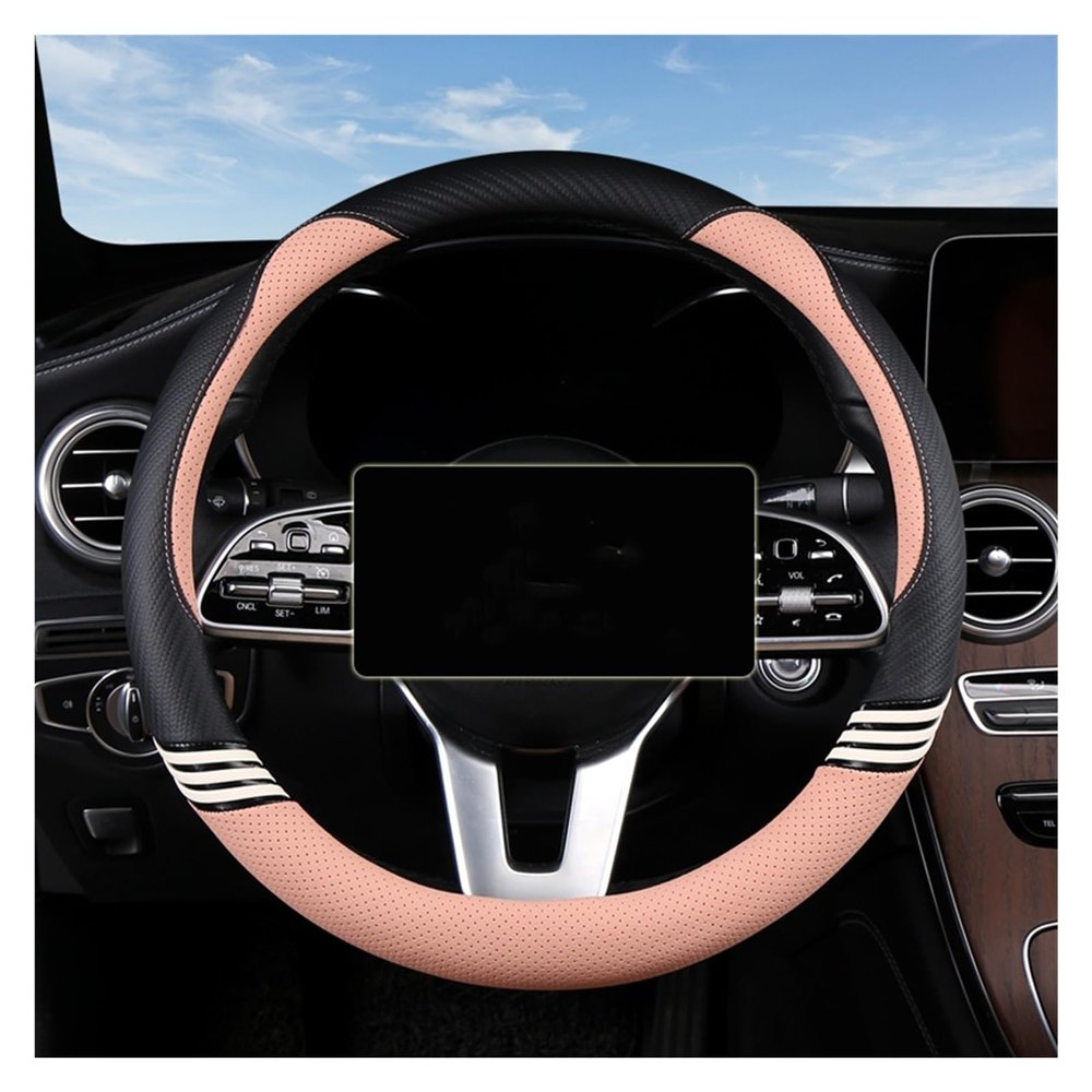FUERU Car Steering Wheel Cover Set Car Steering Wheel Cover Comfortable Leather Sweat-Absorbing and Breathable Fashion Car Interior (Color : 1#)