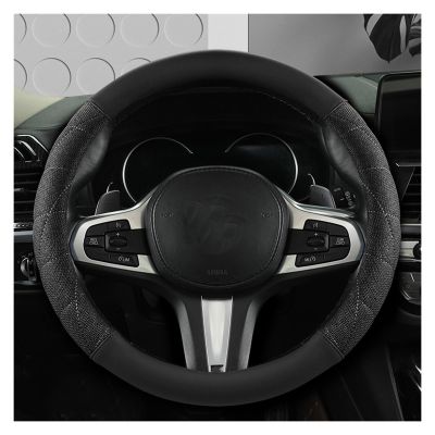 FUERU Car Steering Wheel Cover Set Car Steering Wheel Cover Breathable Linen Durable Fashion Car Interior Decorative Accessories (Color : 5#)