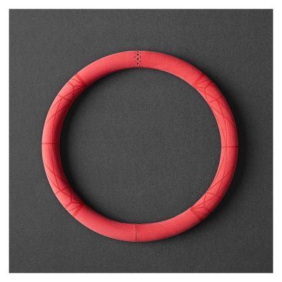 FUERU Car Steering Wheel Cover Set Car Steering Wheel Cover Breathable Leather Waterproof Sweatproof Car Interior Decorations (Color : 3#)