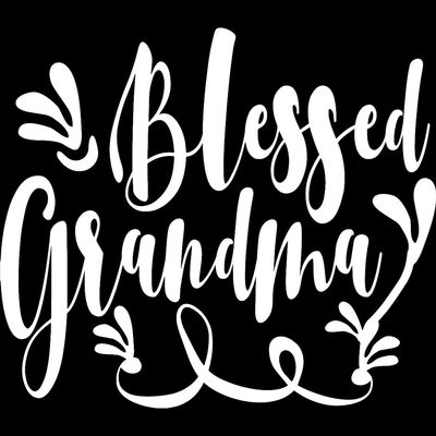 Decal Stickers of Blessed Grandma (White) (Set of 2) Premium Waterproof Vinyl Decal Stickers for Laptop Phone Accessory Helmet Car Window Mug Tuber Cup Door Wall Decoration - ANDsticg73786WH