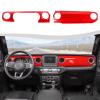 SQQP for JL Dashboard Decorative Panel Cover, Center Console Trim Cover Kit Compatible with 2018-2023 Jeep Wrangler JL JLU & Jeep Gladiator JT(Red) view 1