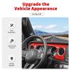 SQQP for JL Dashboard Decorative Panel Cover, Center Console Trim Cover Kit Compatible with 2018-2023 Jeep Wrangler JL JLU & Jeep Gladiator JT(Red) view 3