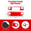 SQQP for JL Dashboard Decorative Panel Cover, Center Console Trim Cover Kit Compatible with 2018-2023 Jeep Wrangler JL JLU & Jeep Gladiator JT(Red) view 4