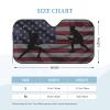 Fencing American Flag Foldable Car Windshield Sunshade Blocks Heat and Sun Glare Uv Rays view 2