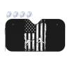 Fencing American Flag Foldable Car Windshield Sunshade Blocks Heat and Sun Glare Uv Rays view 1