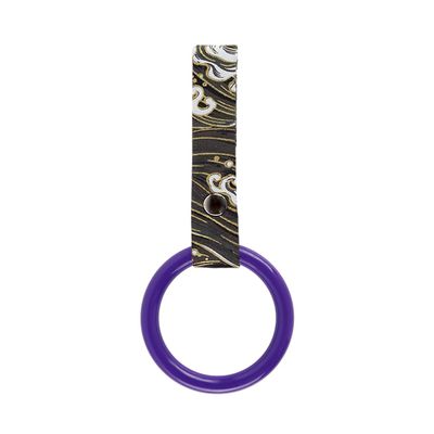 Q1-TECH, JDM Tsurikawa Ring Japanese Subway Train Bus Car Handle Round Circle Shaped Handle Hand Strap Rear Front Bumper Warning Rings Drift Charm Drift Bosozoku Car Accessory (Purple/GRW)