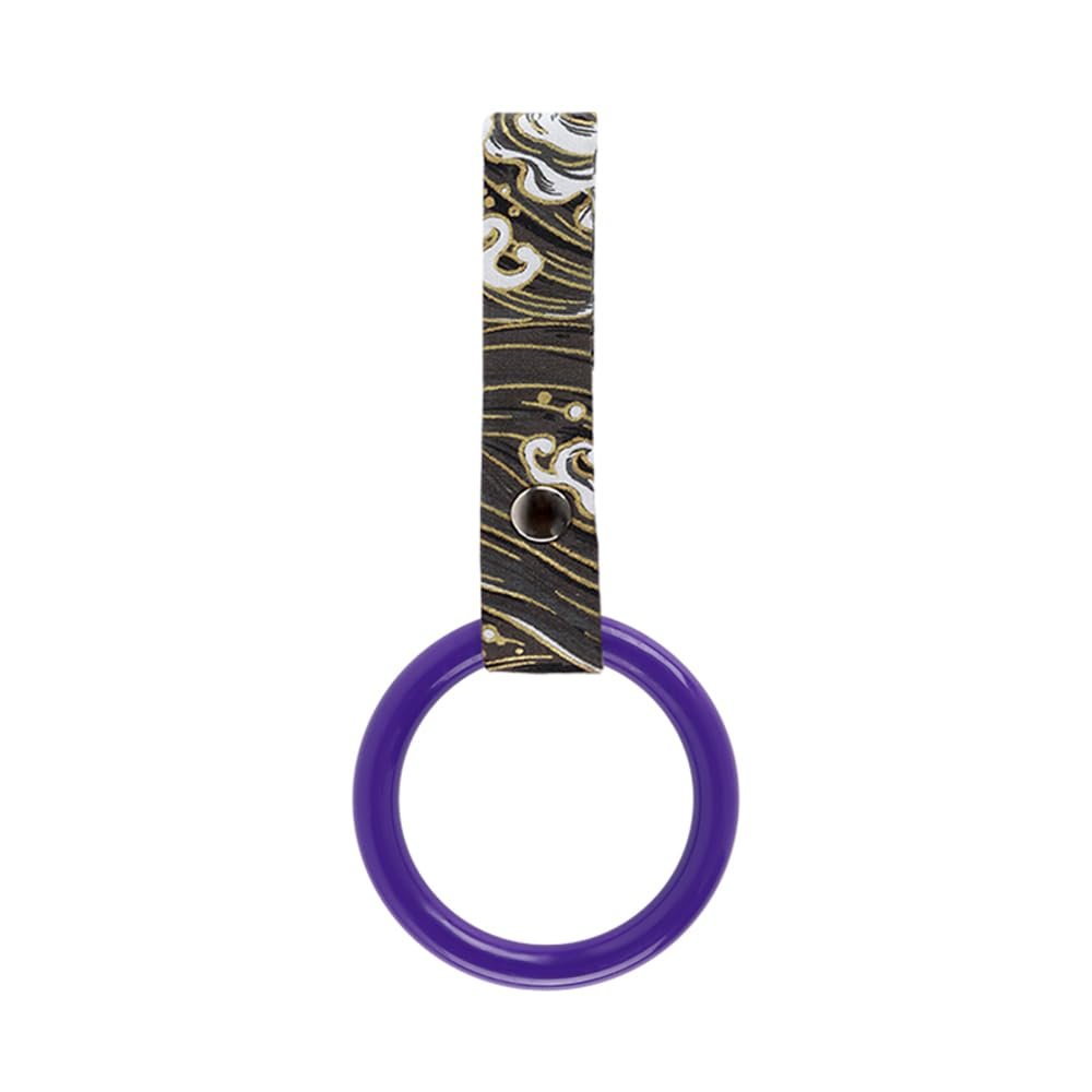 Q1-TECH, JDM Tsurikawa Ring Japanese Subway Train Bus Car Handle Round Circle Shaped Handle Hand Strap Rear Front Bumper Warning Rings Drift Charm Drift Bosozoku Car Accessory (Purple/GRW)