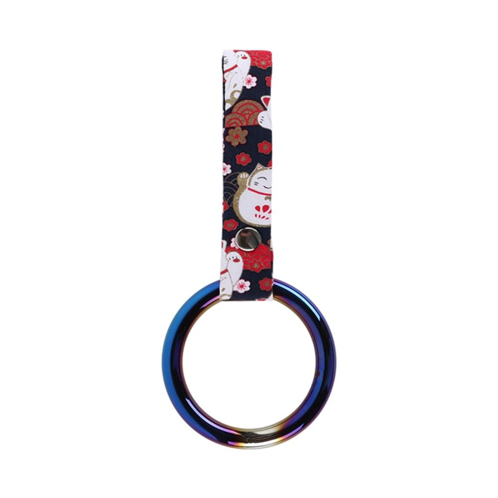 Q1-TECH, JDM Tsurikawa Ring Japanese Subway Train Bus Car Handle Round Circle Shaped Handle Hand Strap Rear Front Bumper Warning Rings Drift Charm Drift Bosozoku Car Accessory (Burnt Blue/BKC)