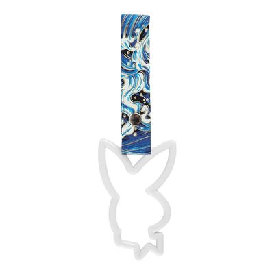Q1-TECH, JDM Tsurikawa Ring Japanese Subway Train Bus Car Handle BUNNY Shaped Handle Hand Strap Rear Front Bumper Warning Rings Drift Charm Drift Bosozoku Car Accessory (White/BLW)