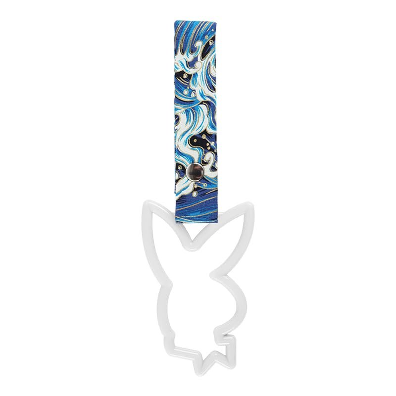 Q1-TECH, JDM Tsurikawa Ring Japanese Subway Train Bus Car Handle BUNNY Shaped Handle Hand Strap Rear Front Bumper Warning Rings Drift Charm Drift Bosozoku Car Accessory (White/BLW)