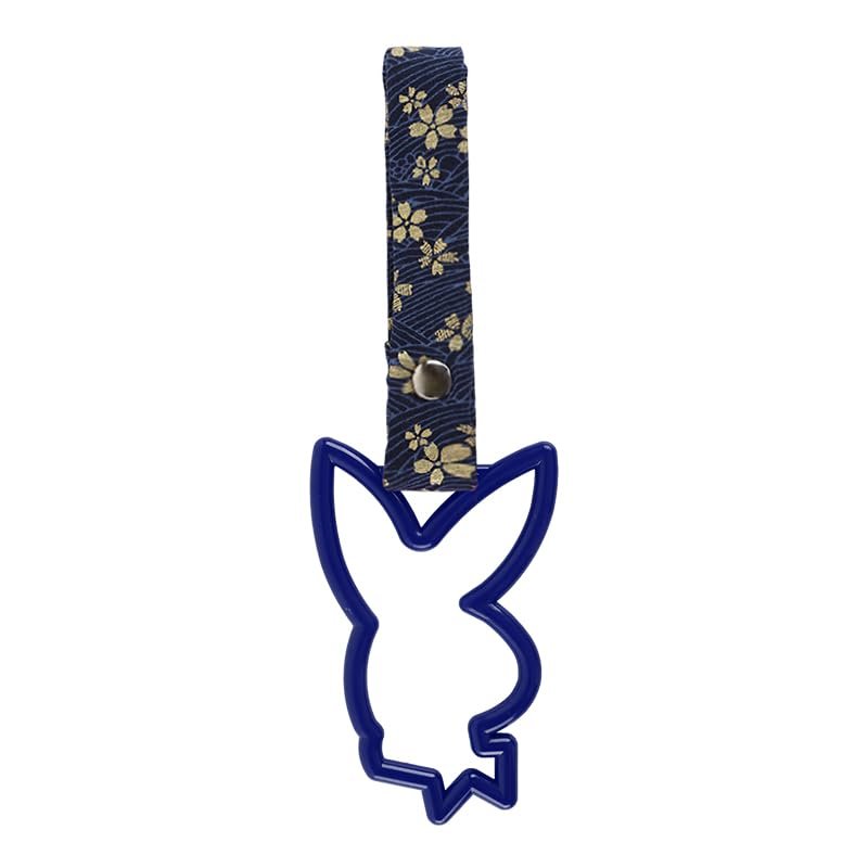 Q1-TECH, JDM Tsurikawa Ring Japanese Subway Train Bus Car Handle BUNNY Shaped Handle Hand Strap Rear Front Bumper Warning Rings Drift Charm Drift Bosozoku Car Accessory (Blue/BLF)
