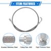 VekAuto AN3 Braided Steel Turbo Oil Feed Line 90 Degree to Straight Hose End, 32" Remote Turbocharger Oil Drain Return Line Universal for Car Durable Stainless Steel PTFE Silver Tone view 4