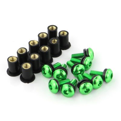 TCHAU Bodywork Kits M5*16 Windscreen Bolts Screws for Kawasaki ZZR 600 1990-2008 for Versys 650 2007-2019 2018 2017 2016 2015 1000 2012-2019 2018 2017 2016 Parts (Color : Green)