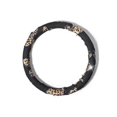 FUERU Car Steering Wheel Cover Set Car Steering Wheel Cover Fashion Rhinestone Fabric Sweat-Absorbing and Breathable Car Interior (Color : 1#)