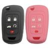 Btopars 2pcs 5 Buttons Silicone Rubber Flip Key Fob Cover Case Protector Holder Compatible with Chevrolet Camaro Cruze Equinox Impala Malibu Sonic Black Pink view 1