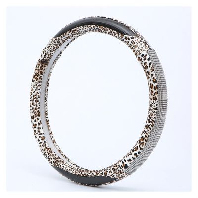 FUERU Car Steering Wheel Cover Set Car Steering Wheel Cover Fashion Rhinestone Breathable Sweat-Absorbing Car Interior (Color : 2#)