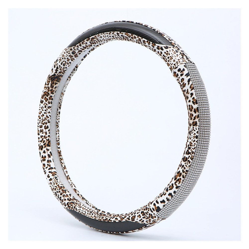 FUERU Car Steering Wheel Cover Set Car Steering Wheel Cover Fashion Rhinestone Breathable Sweat-Absorbing Car Interior (Color : 2#)