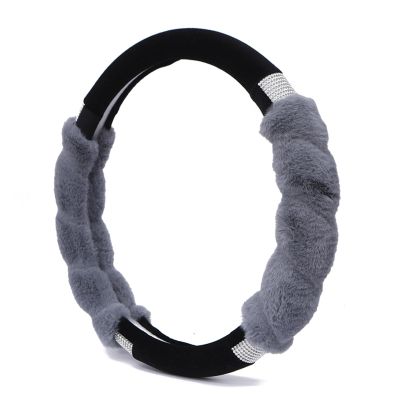 FUERU Car Steering Wheel Cover Set Car Steering Wheel Cover Winter Plush Soft Skin-Friendly Delicate Car Interior Accessories (Color : 5#)