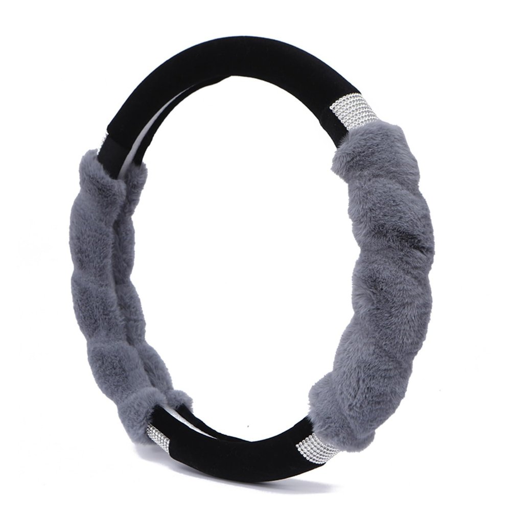 FUERU Car Steering Wheel Cover Set Car Steering Wheel Cover Winter Plush Soft Skin-Friendly Delicate Car Interior Accessories (Color : 5#)