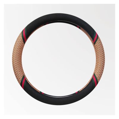 FUERU Car Steering Wheel Cover Set Car Steering Wheel Cover Four Seasons Linen Thin Breathable Delicate Car Interior Accessories (Color : 5#)